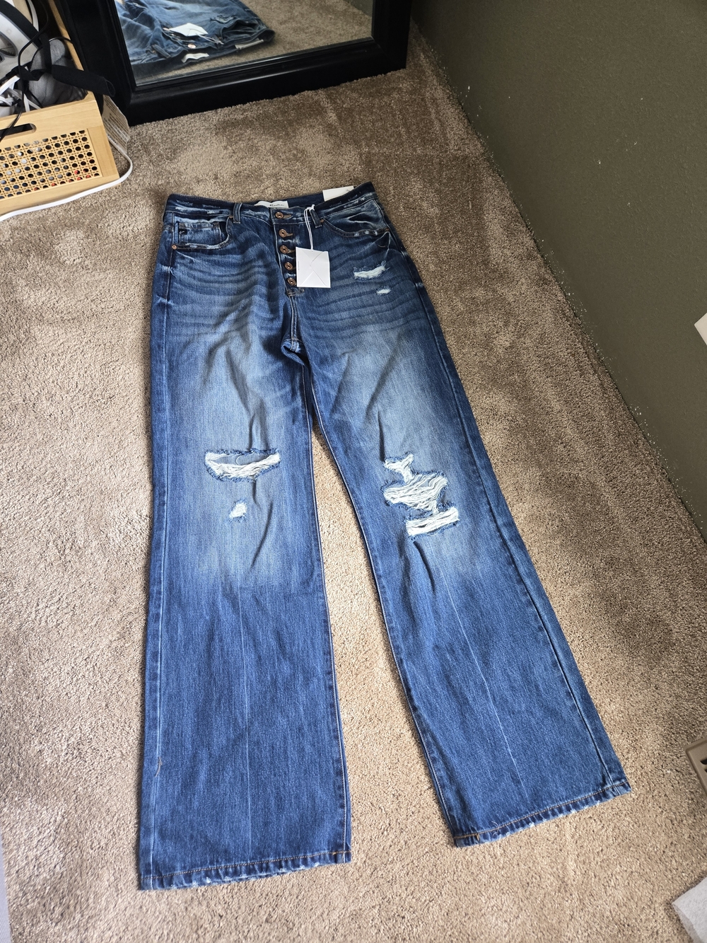 KanCan Distressed 90s Flare Jeans